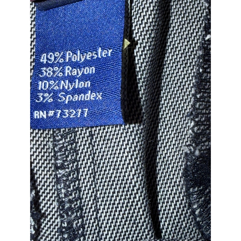 Brynn Womens Size 6 Navy White Micro Pattern Straight Leg Dress Pants - Picture 4 of 7